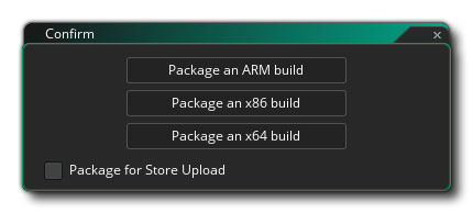 UWP コンパイル オプション