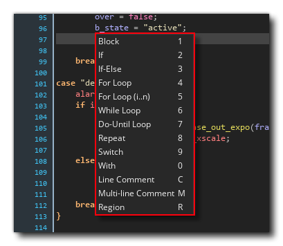 Code Snippets Window