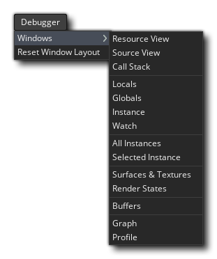 Debugger Context Menu