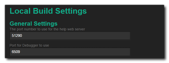 Local General Settings