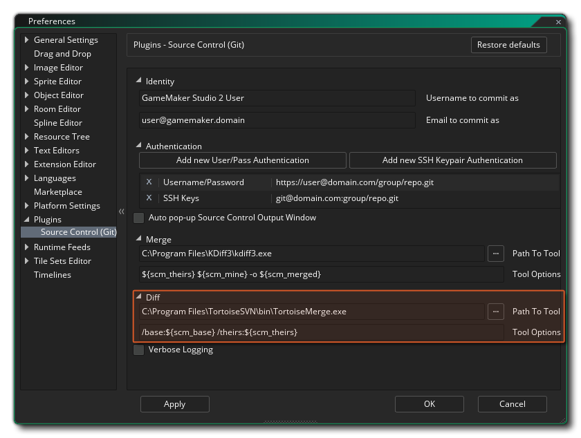 Source Control Choose Diff Tool