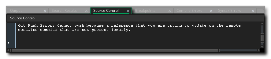 Source Control Push Conflict Message